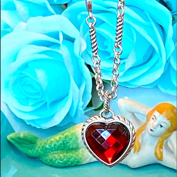 ⭐️SOLD⭐️Brighton NEWPORT Red Heart Swarovski Necklace Bracelet Earrings Silver - Picture 5 of 16